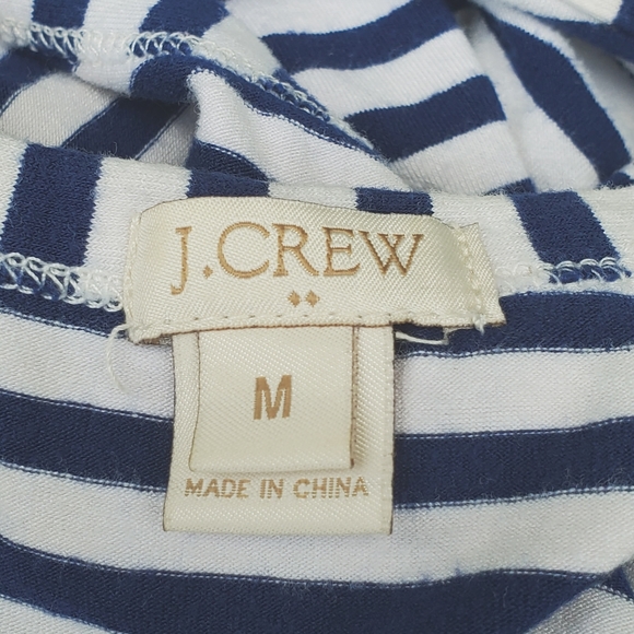 J. Crew Blue & White Stripe Racer T-back Scoop Round Neck Maxi Dress Size M - Picture 11 of 11